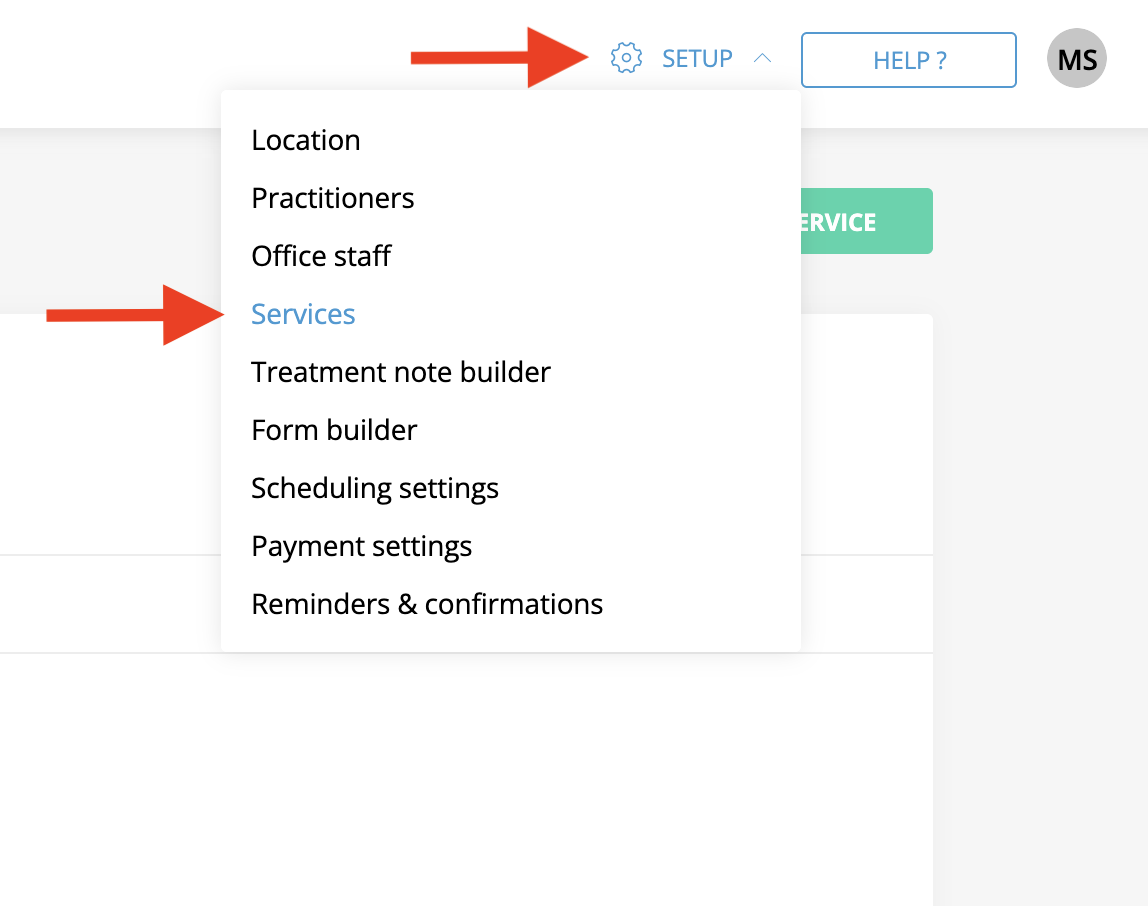 Adding a new service in ClinicSense .png